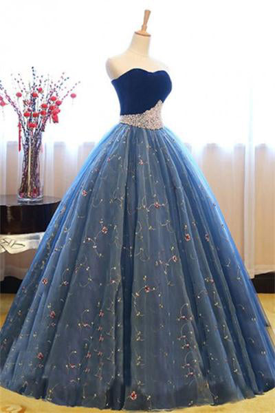 Modest Sweetheart Long Quinceanera Dresses Prom Dresses Ball Gown ...