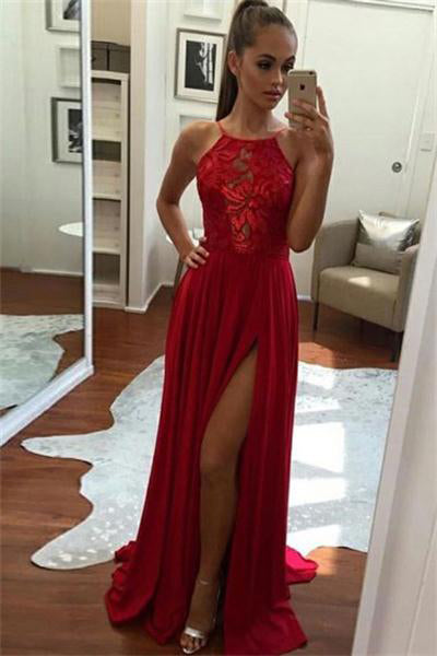Red Flowy Prom Dress Outlet Shop, UP TO ...