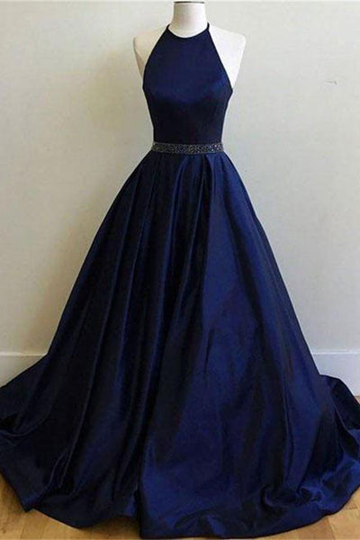 blue long party dress