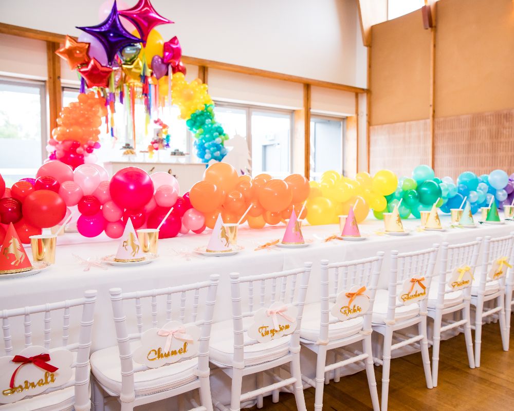 Vibrant Rainbow Kids Party Idea for Table