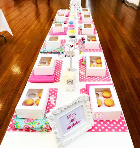 Kids Cupcake Decorating Party Setup with Cupcake Decorating Design and Ideas