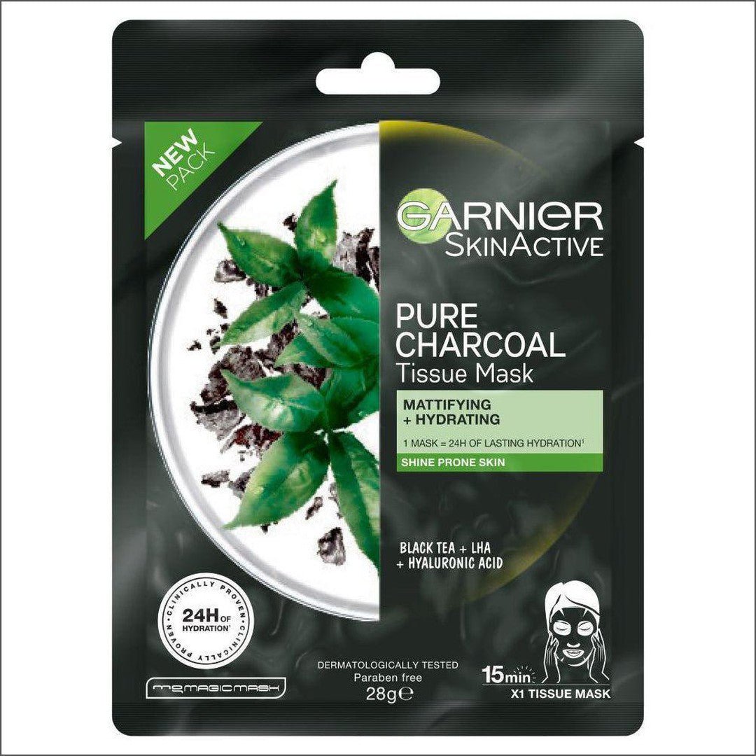 Garnier SkinActive Pure Charcoal Tissue Face Mask Black Tea