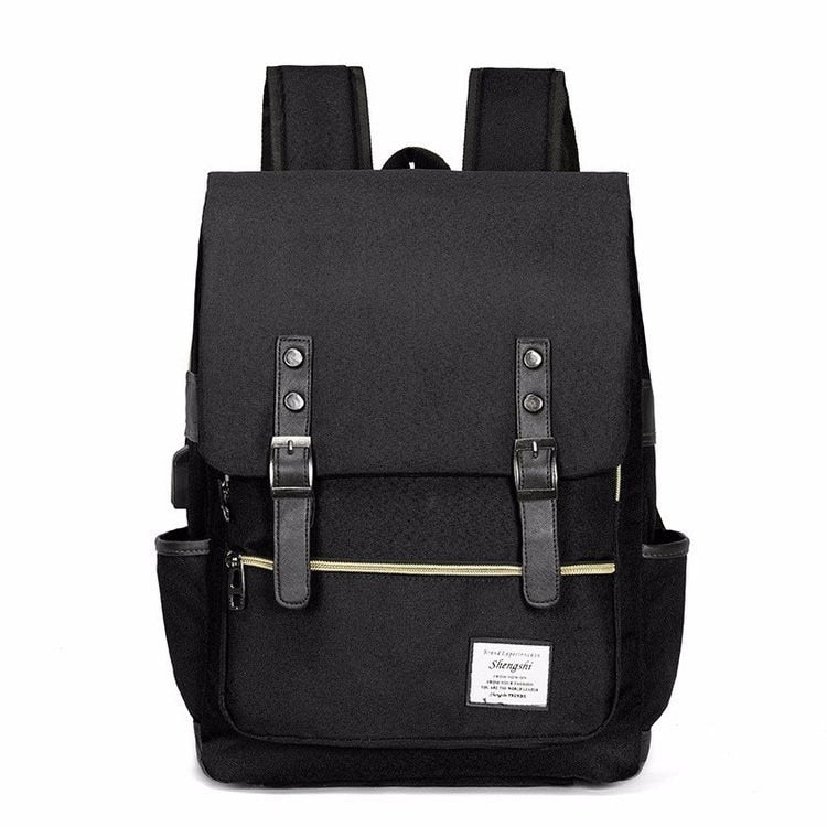 Korean Fashion Solid Anti-theft Waterproof Backpack Double Shoulder Ba ...