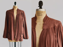 1970s Woven Jacket / vintage open weave yolk shirt jacket