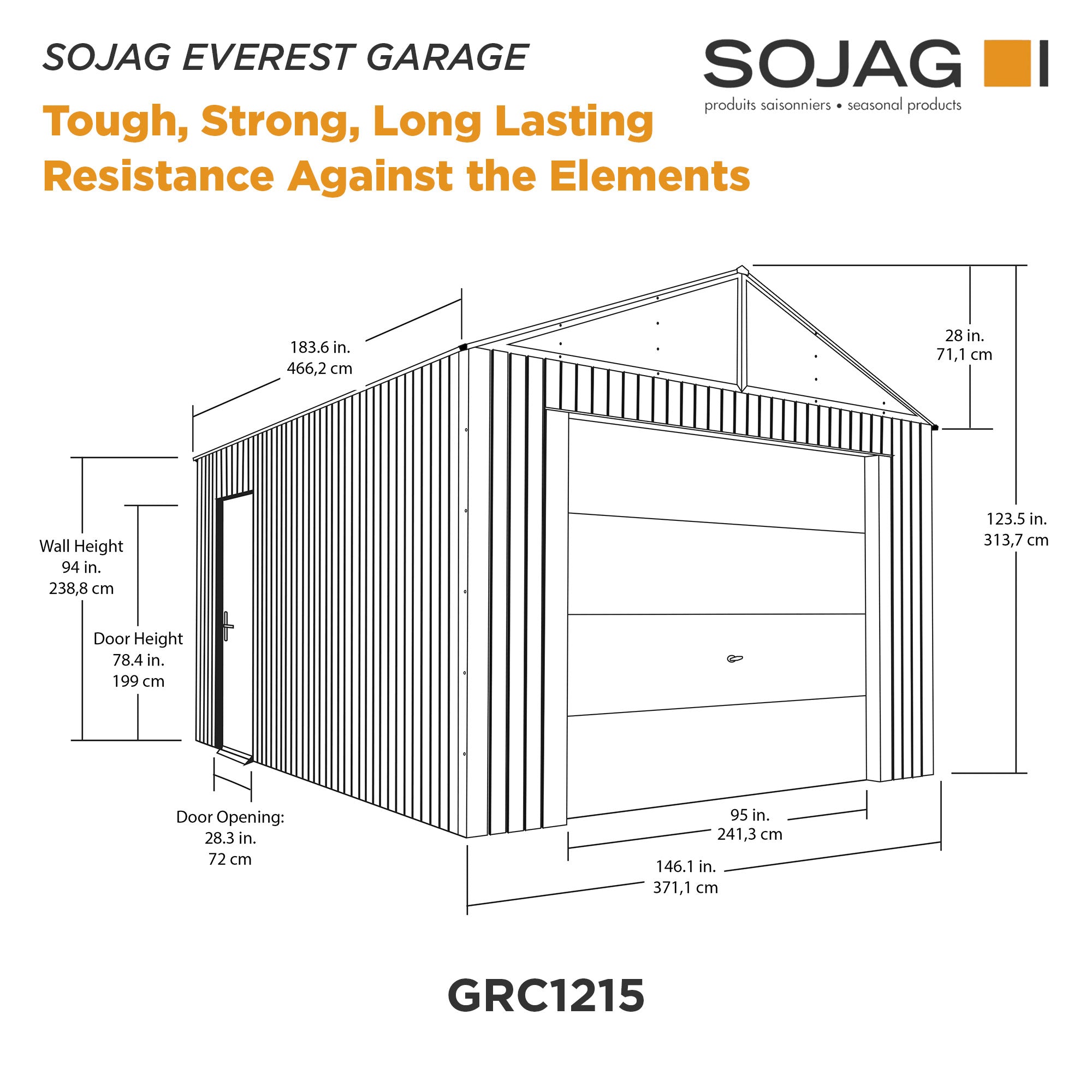 Everest Garage Outdoor Storage Wind Snow Rated Metal