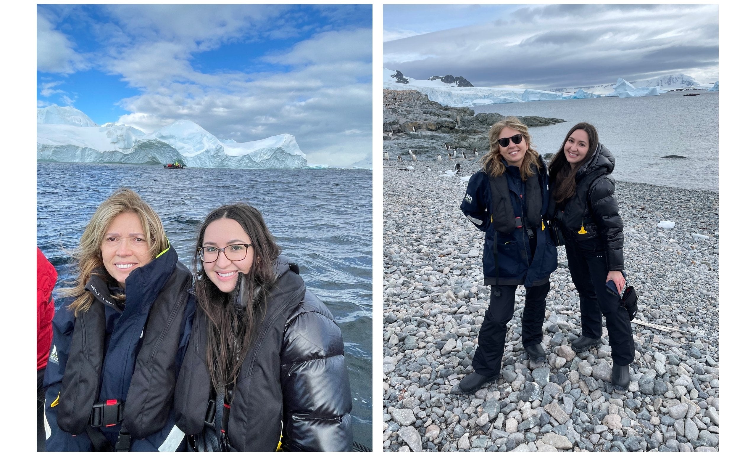 Mother and daughter in Antarctica 