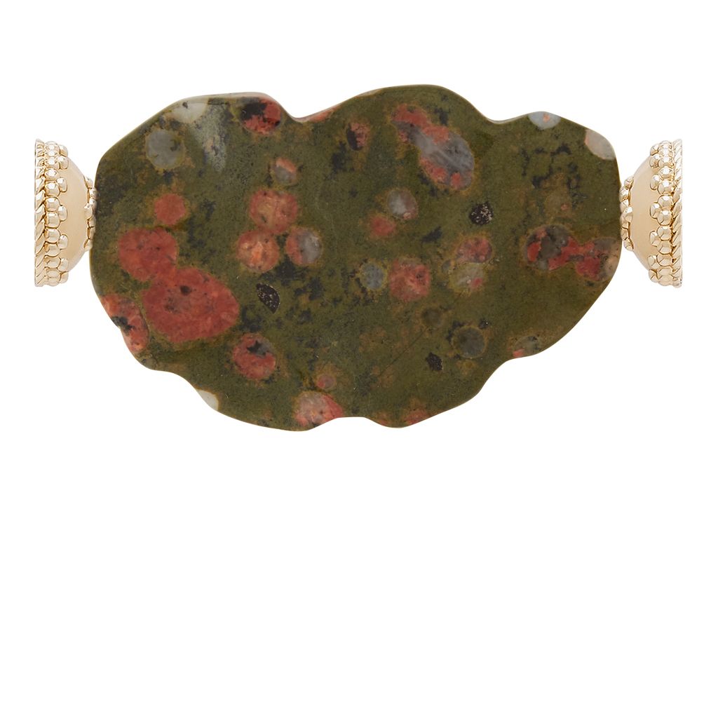 Red Spot Green Jasper Centerpiece