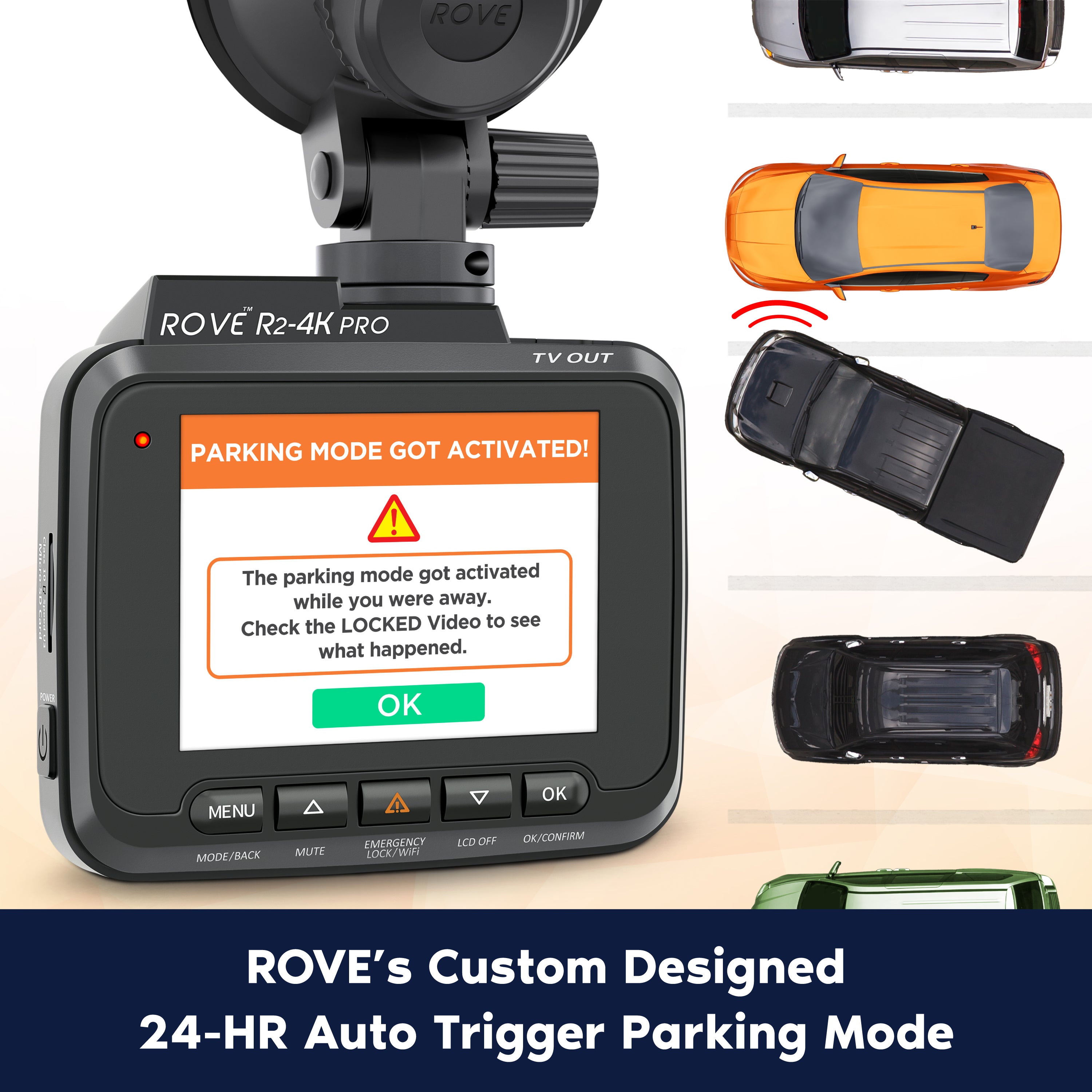 ROVE R2-4K PRO Dash Cam | Hardwire Kit | 512GB Micro SD Card