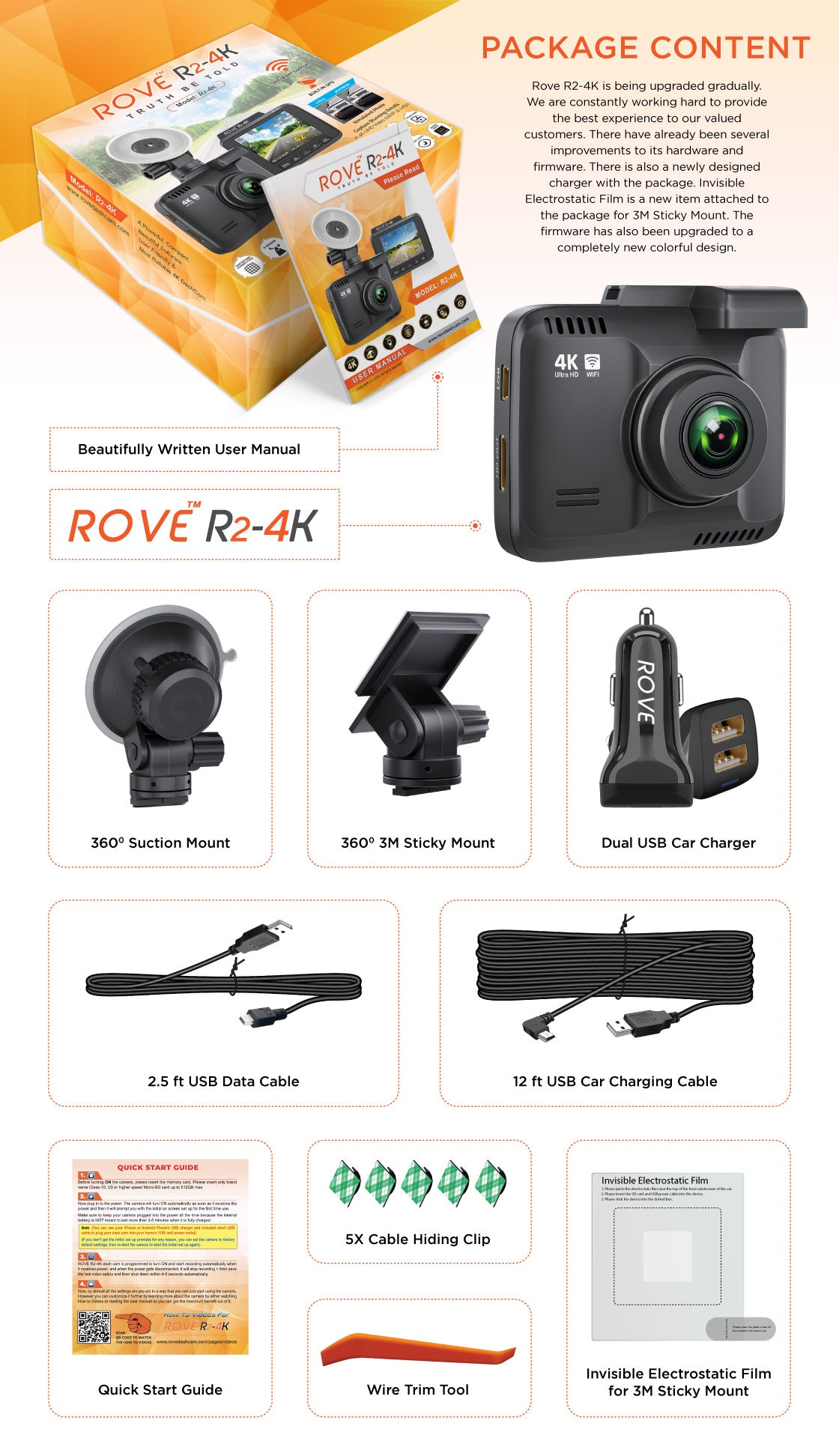 Rove R2-4K Dash Cam 4K Ultra HD 2160P Dash Board Camera Built In WiFi & GPS  – ROVE Dash Cam