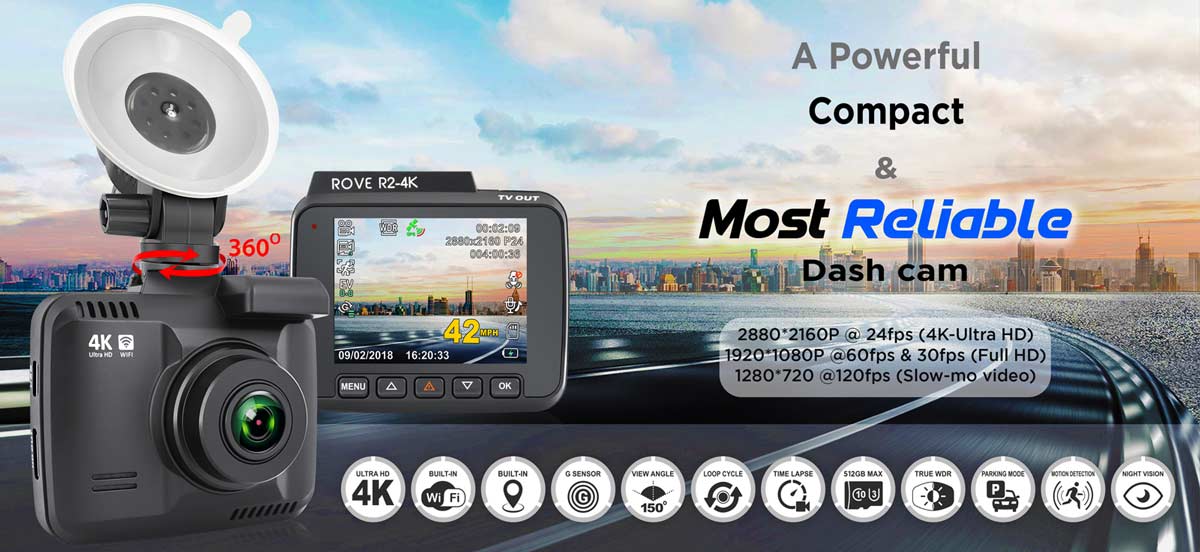 ROVE - Drive with confidence - ROVE R2-4K dash cam is your MOST reliable  partner on the road that records video proof every drive. 2160p Ultra HD  video resolution, Built-In WiFi 