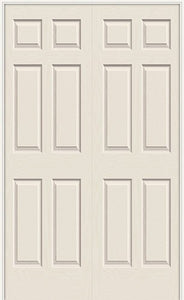 6 8 6 Panel Textured Molded Interior Prehung Double Door Unit