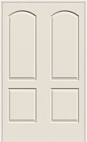 6 8 2 Panel Arch Smooth Molded Interior Prehung Double Door Unit