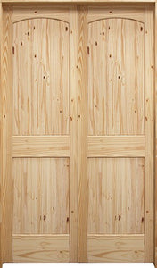 4 0 6 8 Tall 2 Panel Arch V Groove Knotty Pine Interior Prehung Double Wood Door Unit