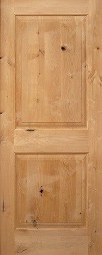 Interior 6 8 2 Panel Square Top Knotty Alder Wood Door Slab