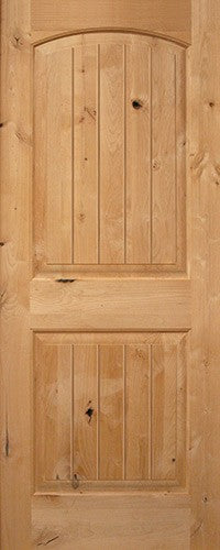 Interior 6 8 X 1 3 4 2 Panel Arch V Groove Knotty Alder Interior Wood Door Slab