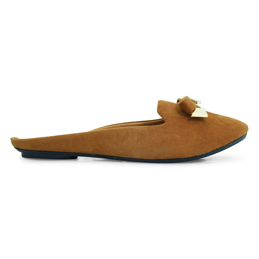 Suede Open-back Mule-Flats for Women 