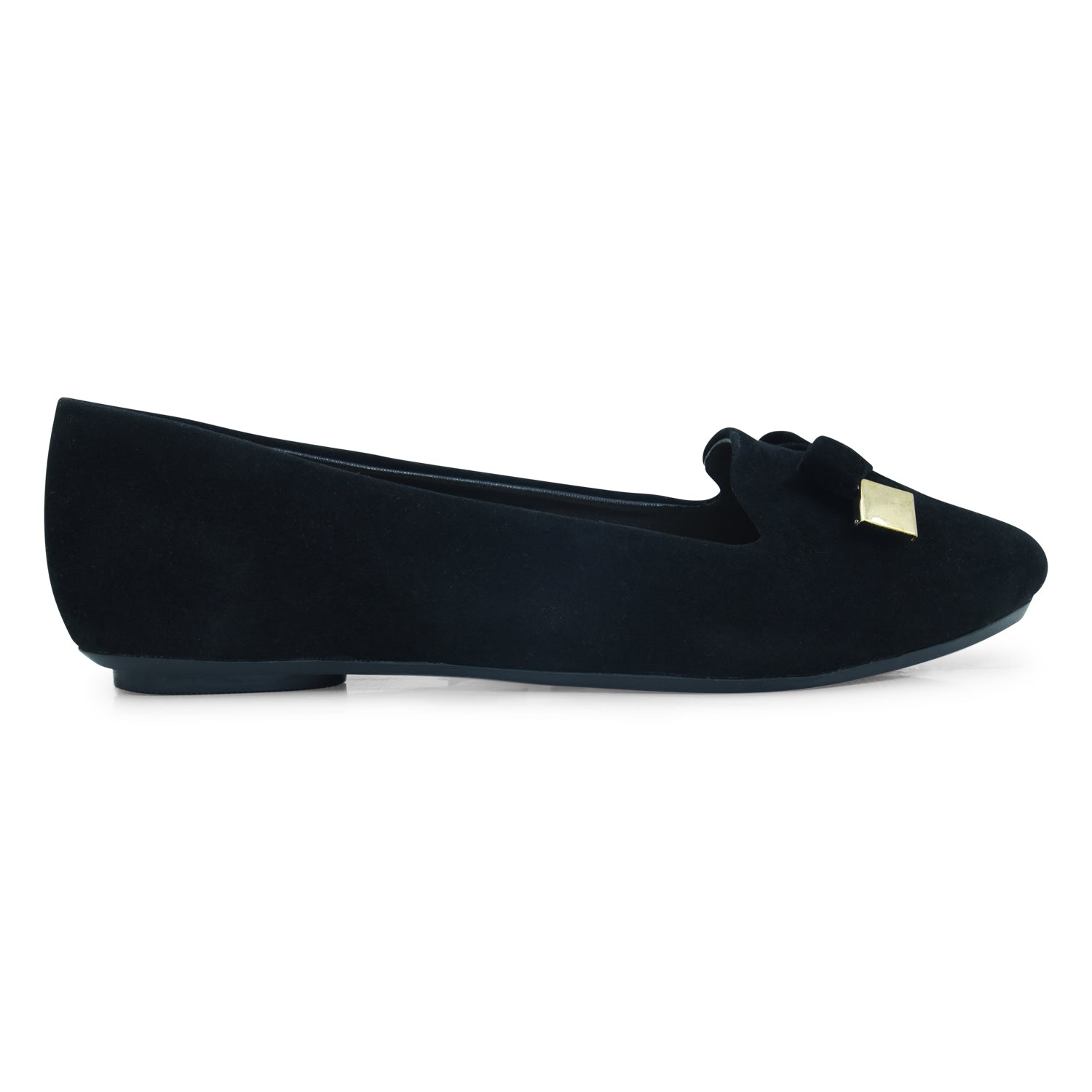 black suede ballet flats