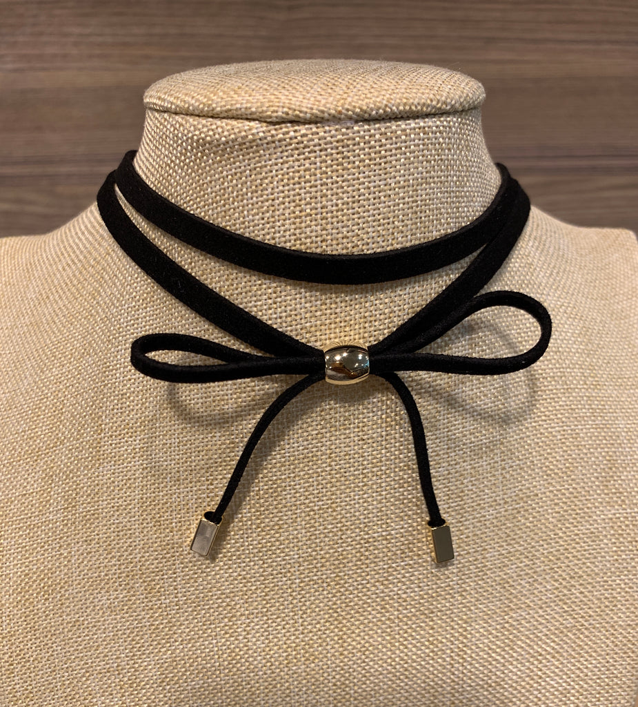 black bow choker necklace