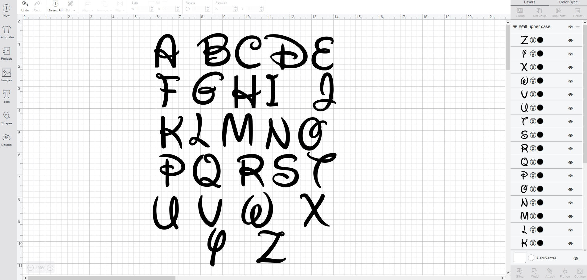 Download Walt alphabet svg/eps/dxf cutting files - digitizingwithlove