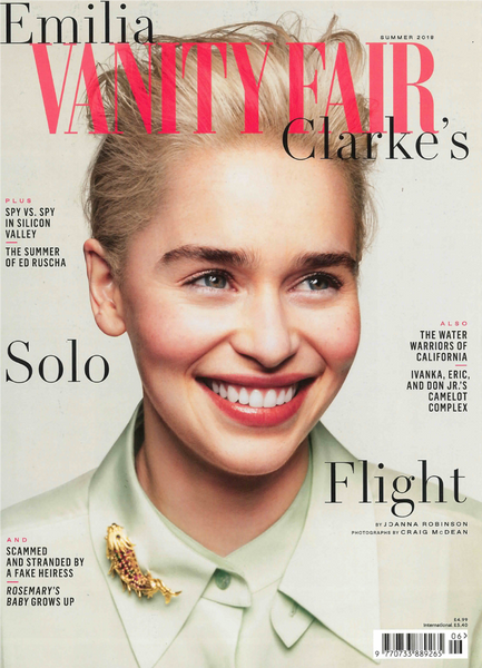 V DESIGN LAB Jewellery feautered in Vanity Fair UK Summer 2018 Issue featuring Emilia Clarke