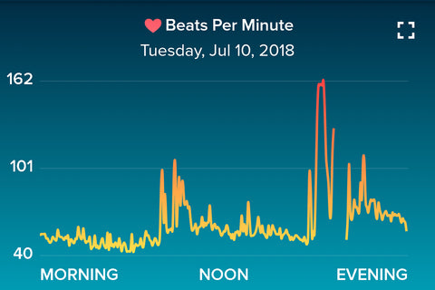 Example of how your heart rate changes in a day