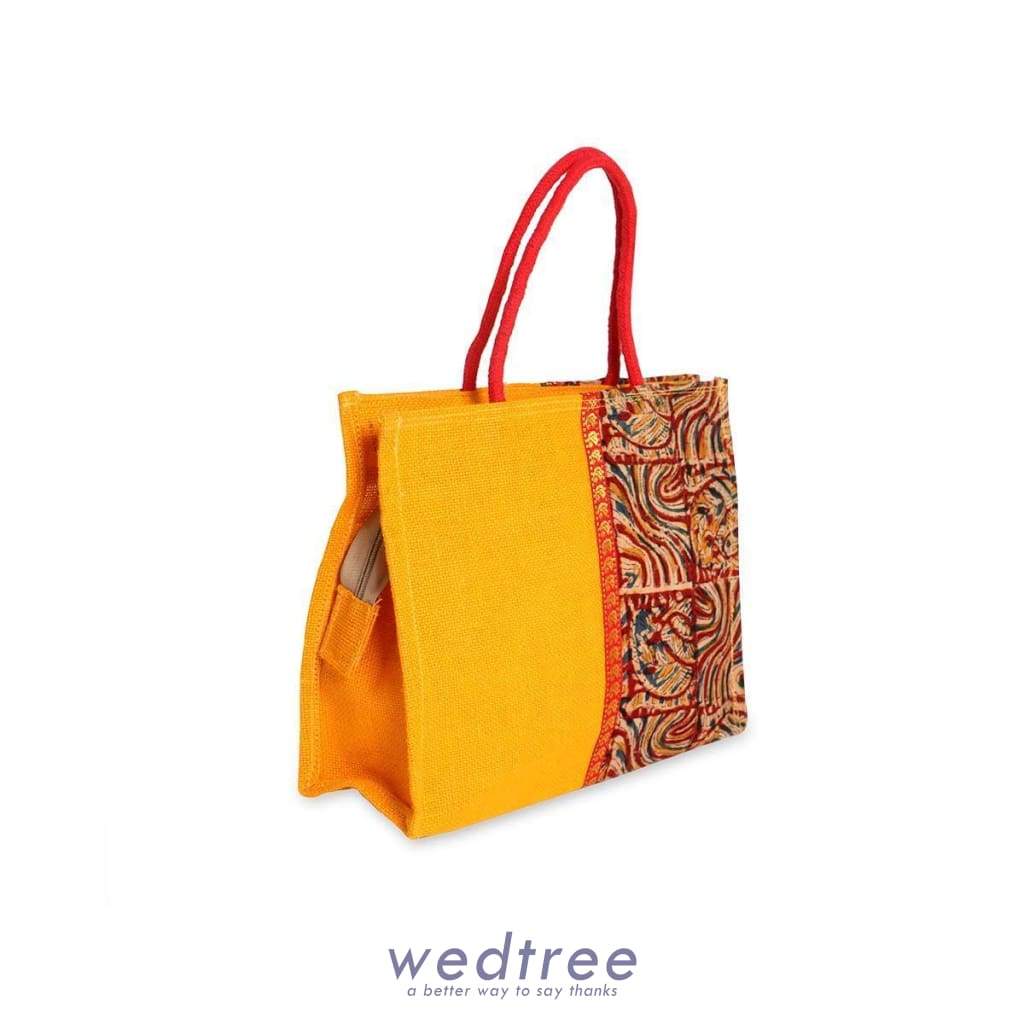 jute bag kalamkari and zari with zipper w2897 bags 540