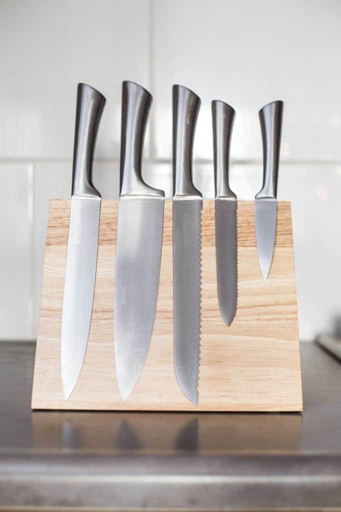  Kitchen Knife Block only Empty Metallic Knife Holder