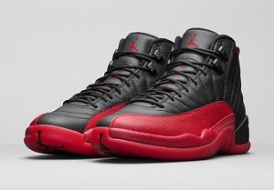 black and red jordan 12