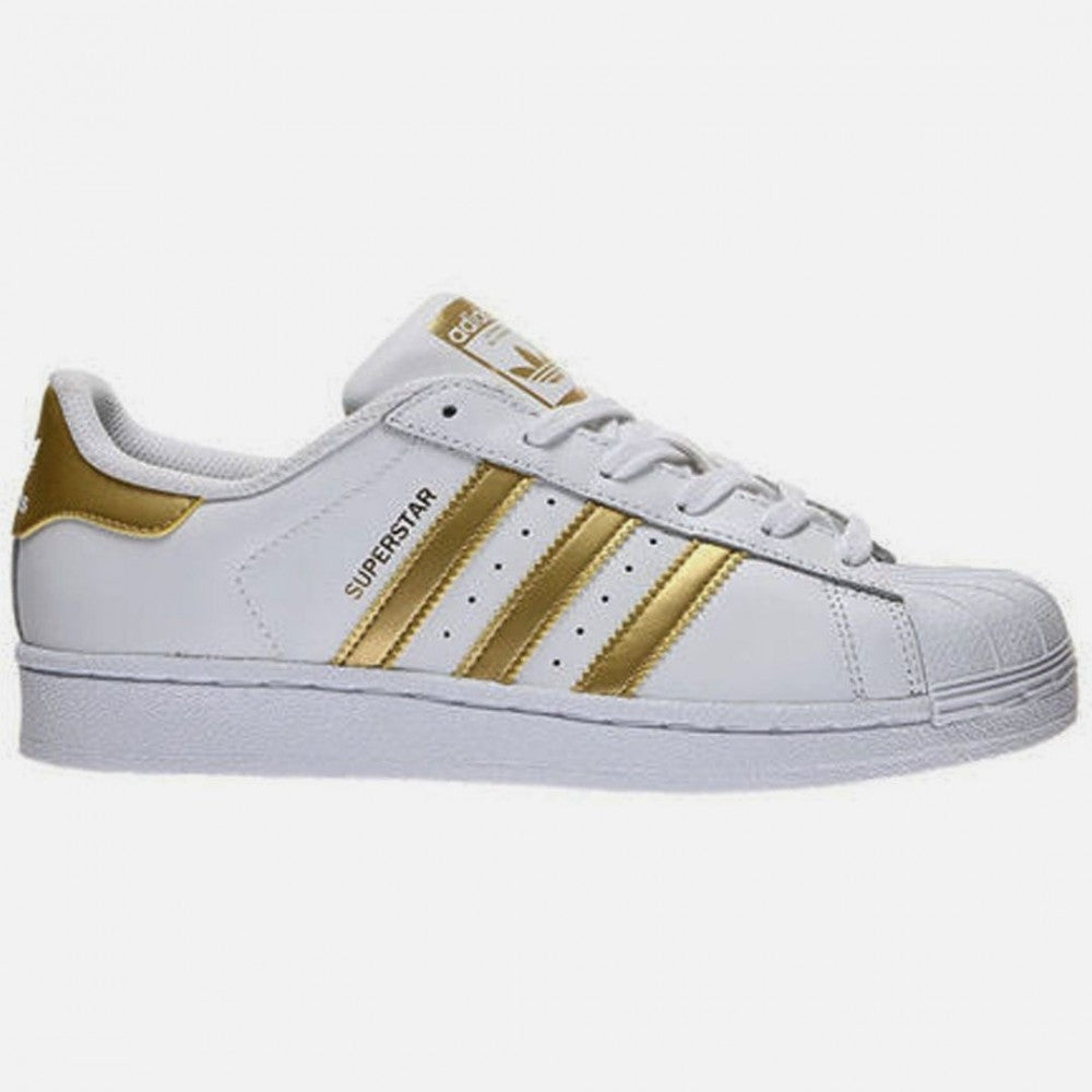 adidas superstar white and gold