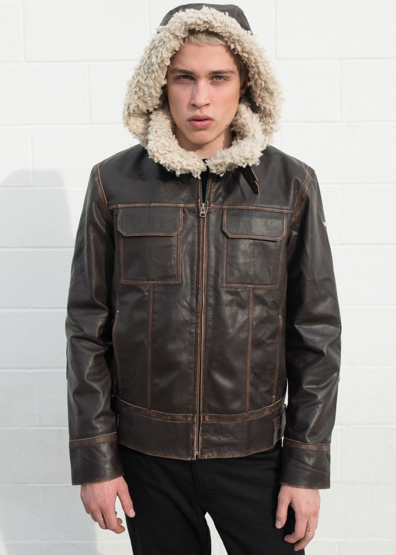 Buy Men's Aviator Han Solo Hoth Shearling Fashion Leather Jacket – Luca ...