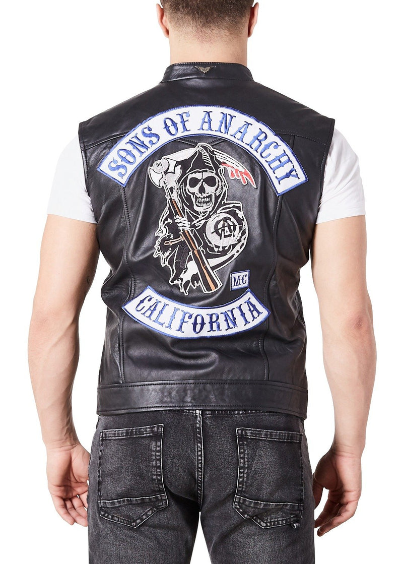 Buy Mens Soa Sons Of Anarchy Leather Motorcycle President Jacket Vest Luca Designs - sons of anarchy jacket vest roblox