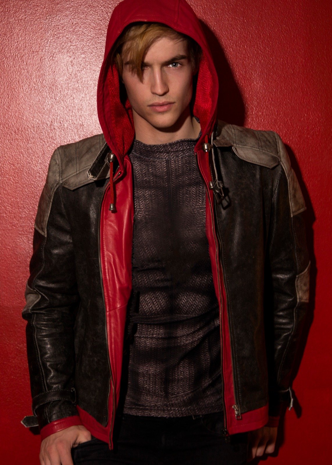 red leather clothing