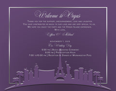 custom Las Vegas printed stationery | invitation | wedding itinerary | welcome note