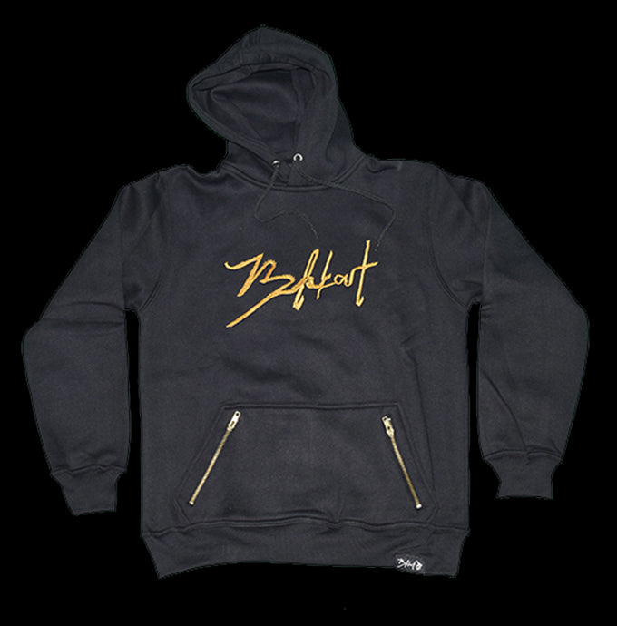 gold zip up hoodie
