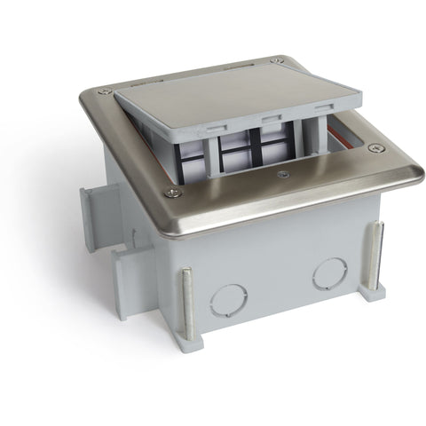 Lew OB-1-SP Push Button Open Outdoor Floor Box with Cover - Stainless Steel