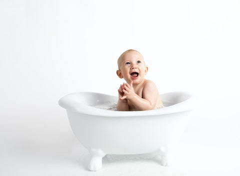 A baby in the bathtub