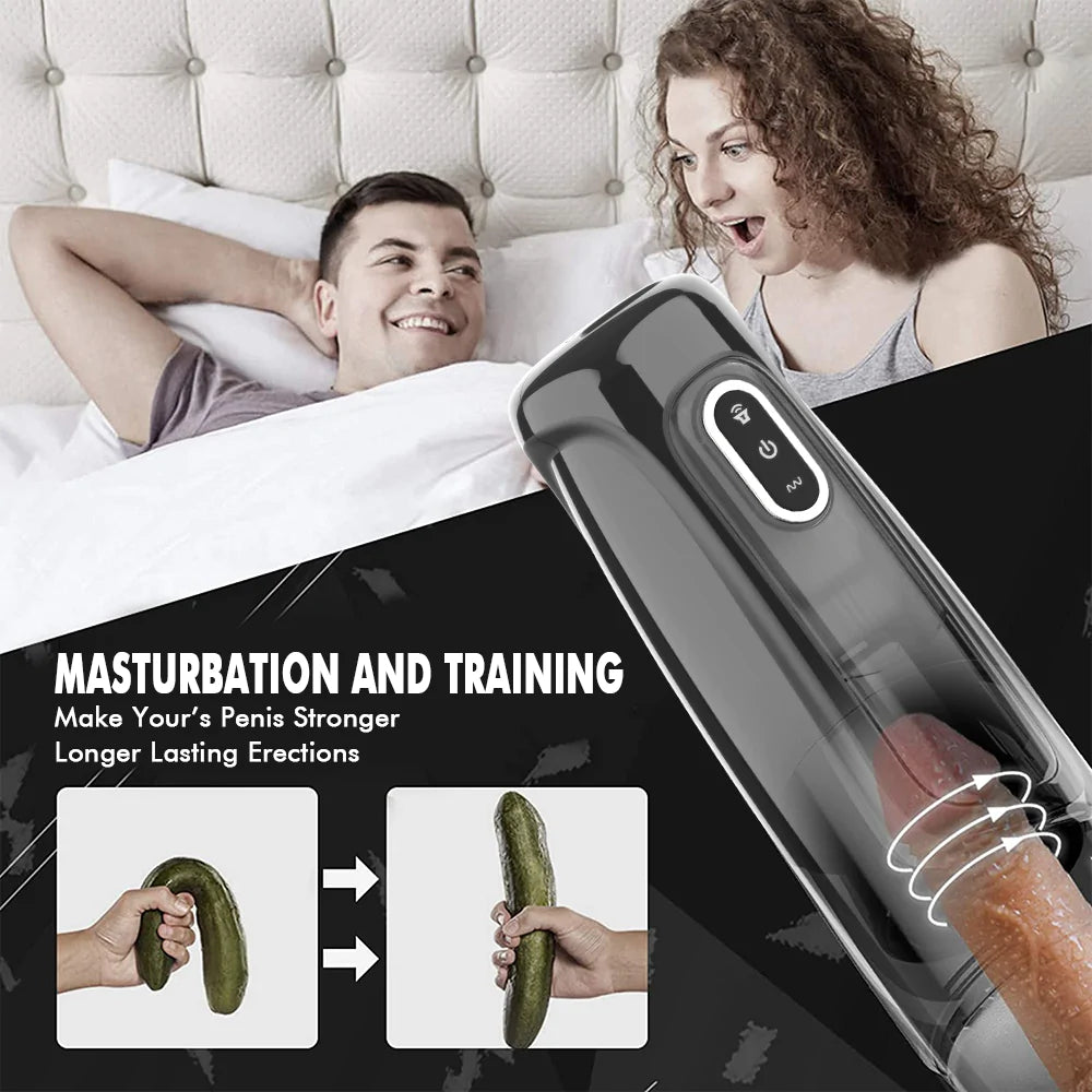 YIWA Stroking Pleasure Automatic Thrusting and Rotating Rechargeable Male Masturbator with Suction Cup Mount Base for a Hands Free Experience
