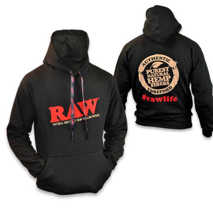 black raw hoodie