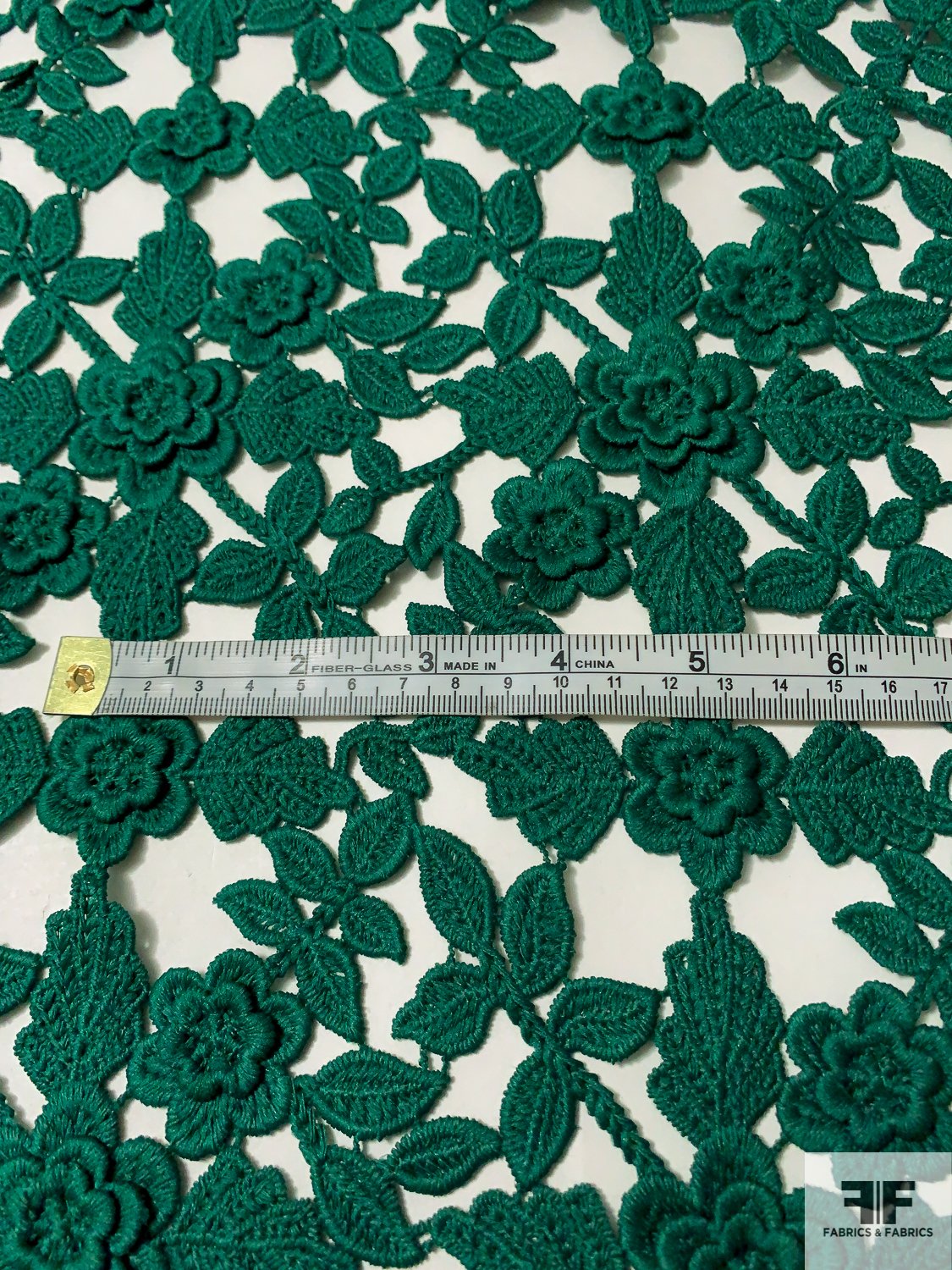 Oscar de la Renta 3D Floral Guipure Lace - Hunter Green | FABRICS