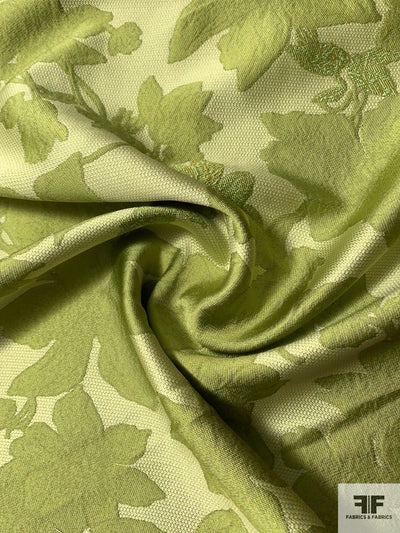 Italian Pamella Roland Floral Silk Blend Brocade - Kiwi / Lime