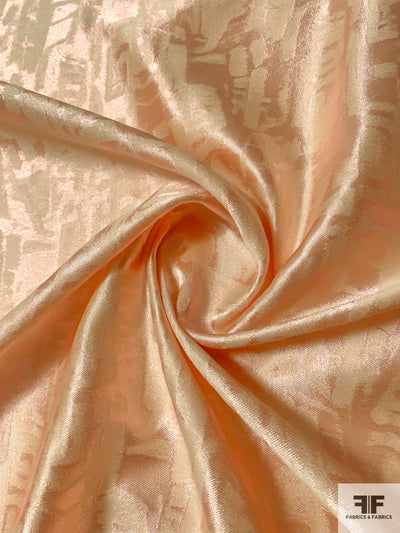 Italian Reversible Abstract Jacquard Brocade - Deep Blushy Peach