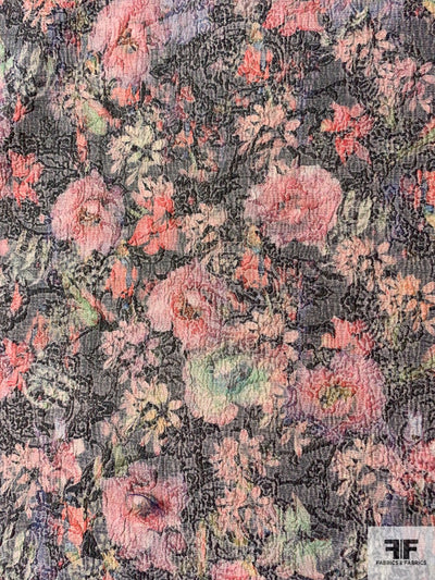 Dreamy Floral Stretch Metallic Brocade - Multicolor