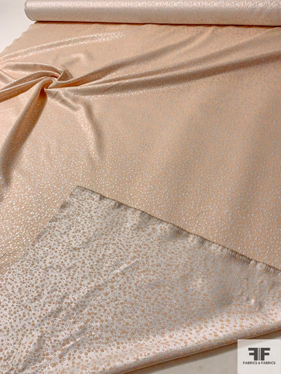 Circle Spots Reversible Brocade - Light Peach / Silver