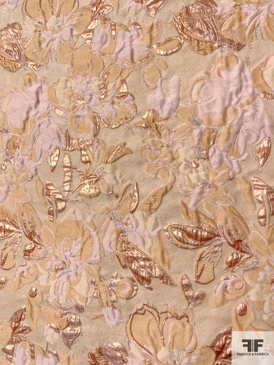 Italian Floral Metallic Brocade - Nude / Tan / Rose Gold / Light Pink