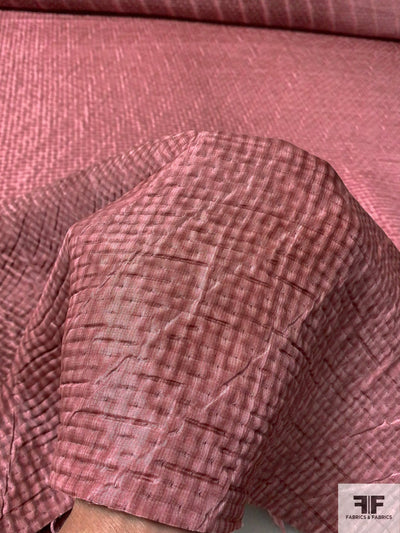 Italian 2-Ply Diagonal Striped Quilty Brocade Weight Jacquard - Dusty Rose