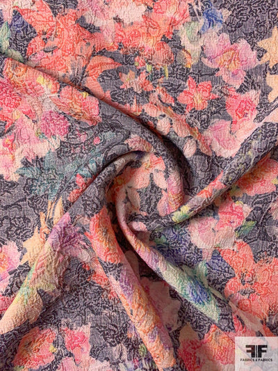 Dreamy Floral Stretch Metallic Brocade - Multicolor