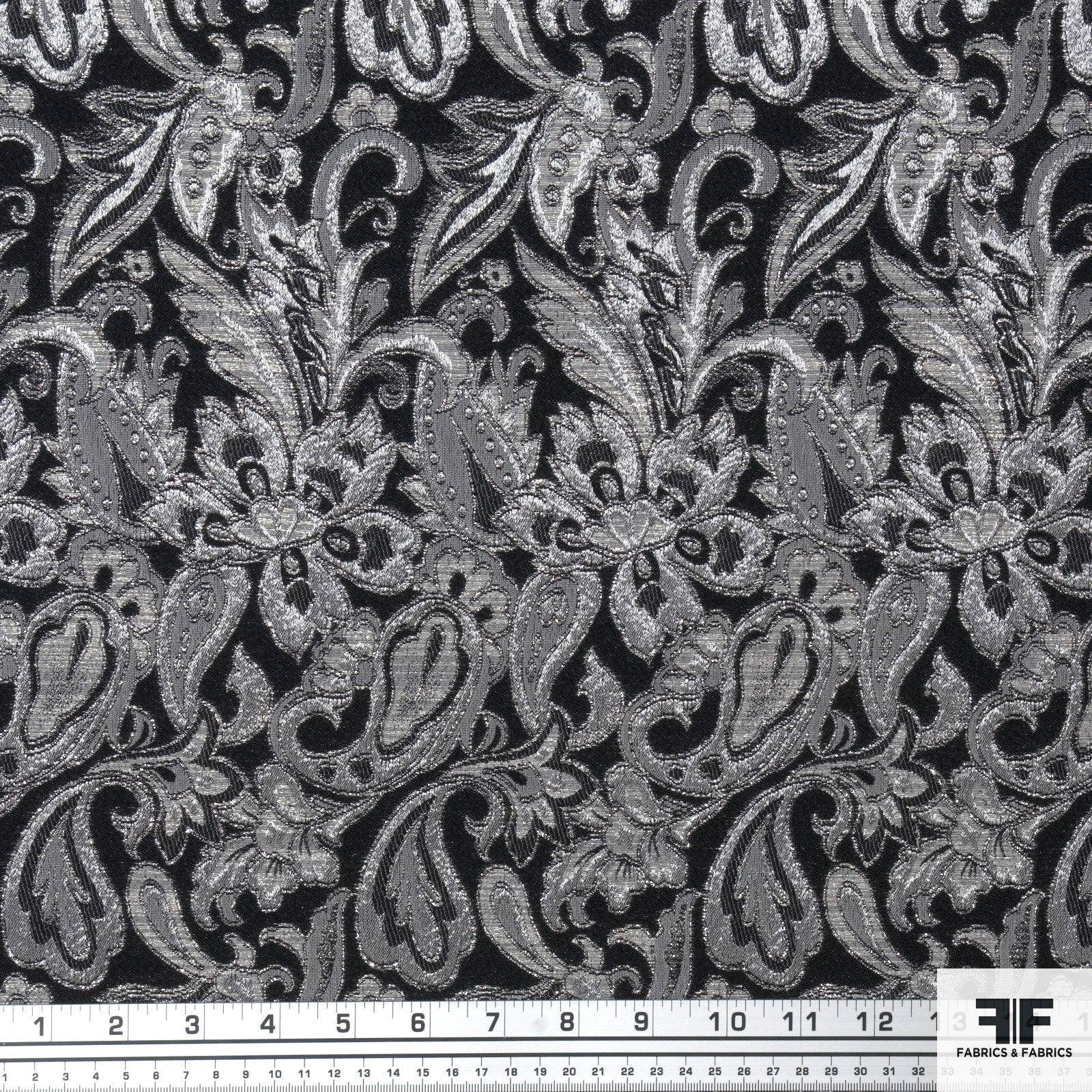 intricate silver brocade