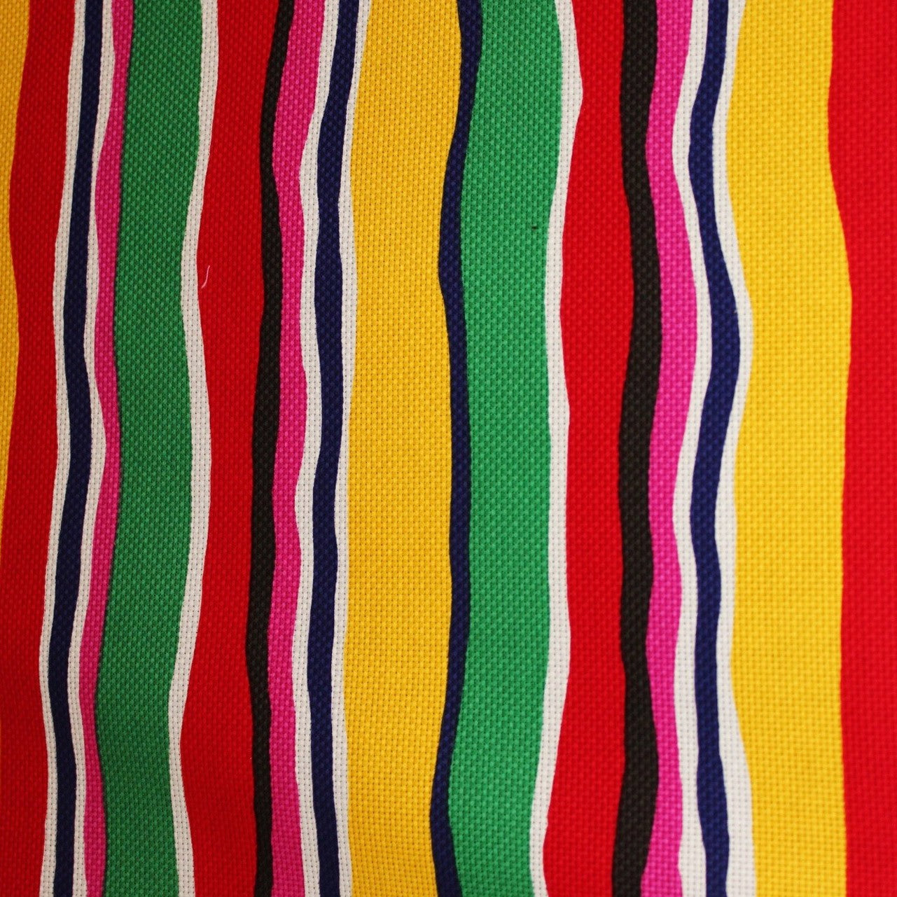 Multicolor Wavy Striped Printed Cotton Pique - Fabrics & Fabrics