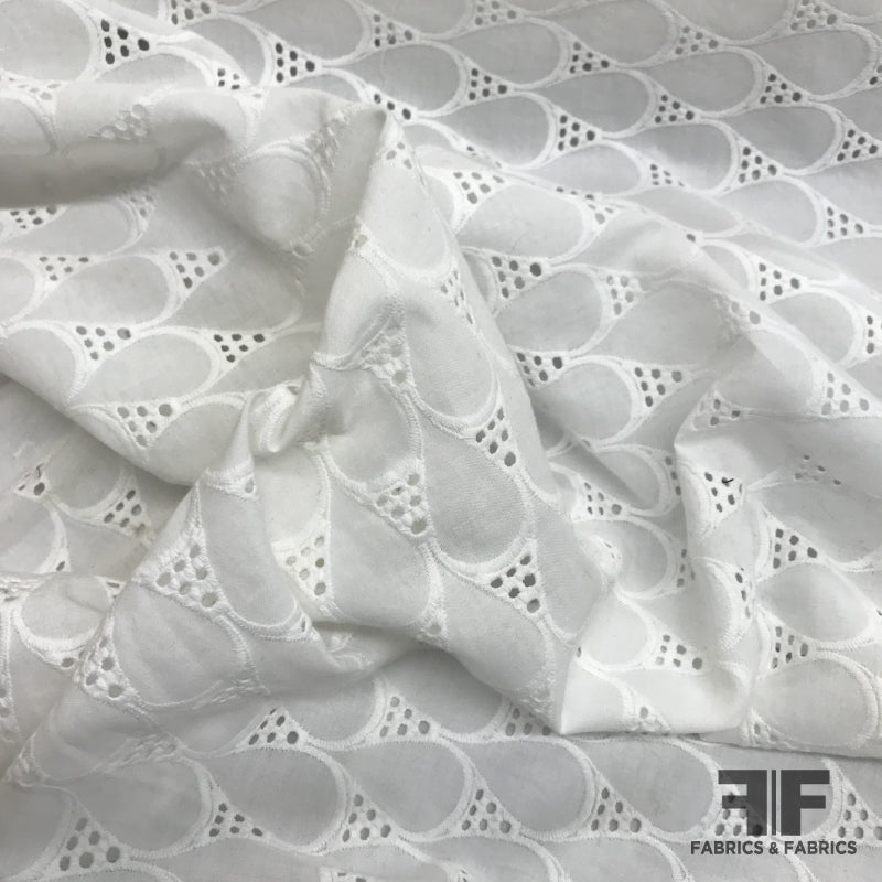 white cotton eyelet fabric