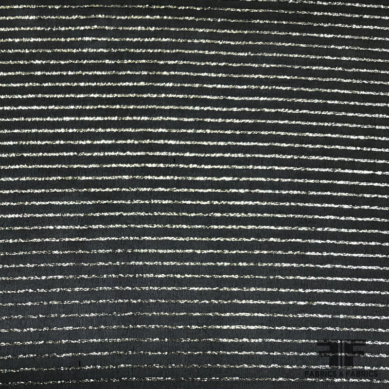 Metallic Italian Striped Silk Chiffon - Gold/Black – Fabrics & Fabrics
